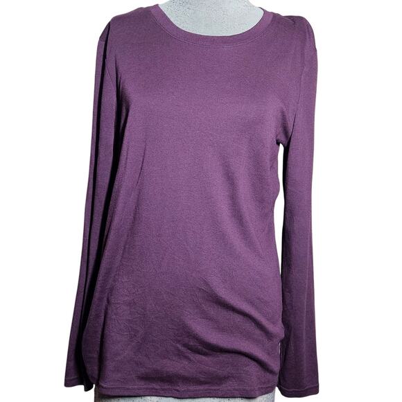 Eddie Bauer Purple Cotton Blend Long Sleeve Tee Size Large - Picture 1 of 4